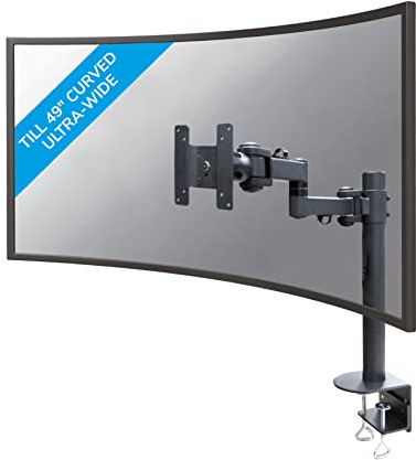Neomounts FPMA-D960BLACKPLUS Tischhalterung für Ultrawide/Curved Monitore - 10-49 Zoll - 20 KG - VESA: 75x75 mm-100x100 mm - Schwarz