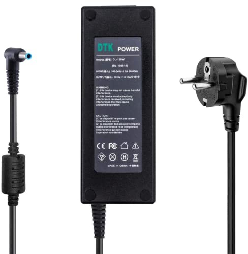 DTK® Ladegerät 19.5V 6.15A 120W Notebook Laptop Ladekabel AC Netzteil für HP Pavilion Envy TouchSmart Series Stecker Netzteile für tragbare Computer Netz Batterie Stromversorgung [4.5 * 3.0mm]
