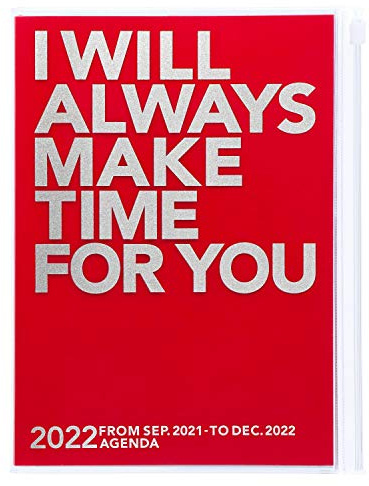 MARK'S 2022 Taschenkalender A5 vertikal, Make time / Red: Von September 2021 bis Dezember 2022