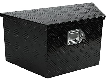 Eivojor 26 Aluminum Trailer Tongue Tool Box, Heavy Duty Pickup Truck Bed & RV Storage Toolbox, Black Diamond Plate with Lock & Keys, 26 x 11.8 x 12 Inch