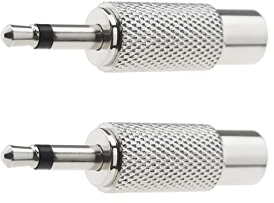 2 Stück 3,5mm Mono Stecker auf RCA Phono Buchse Adapter Audio Adapter Vernickelter Anschluss für Heimkino Kamera Kopfhörer Verstärker