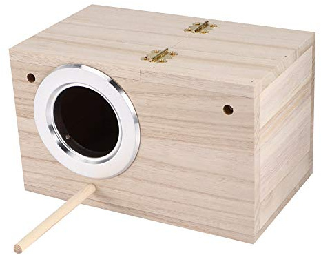 Pssopp Nymphensittich-Zuchtkäfig, Papageienzucht-Nistkasten, Vogelkäfig, Warmholz, Vogelinkubator, Holzhaus, Papageien, Paarungsbox, Voliere, Käfig für Lovebirds, Wellensittiche, Fink