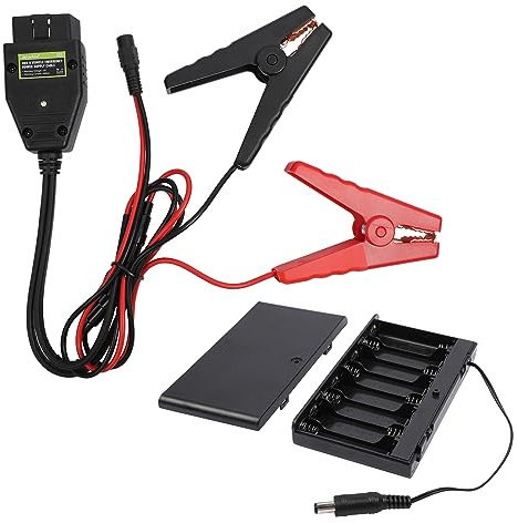 MRCARTOOL OBD2 - Cable de alimentación de Emergencia para Coche con Pinza de cocodrilo, 2 en 1, con Clip y OBD II, Cable de alimentación de Emergencia para vehículo de 12 V para Repuesto de batería