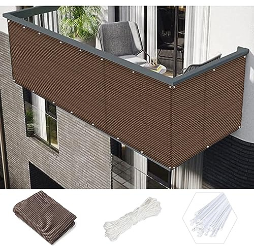 NINGBAI Brise Vue Occultant 100 x 550 cm Écran Brise-Vue, Pare-Vue De Jardin, Habillage De Balcon Nombreuses Tailles et Couleurs, Facile a Poser pour Piscines Extérieures, ‎Marron