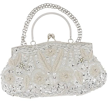 TOPPERFUN Braut Handtaschen Geldbörse Für Bankett Party Handtasche Perlen Handtaschen Dinner Party Taschen Abendessen Tasche Handgemachte Tasche Mehrfarbig