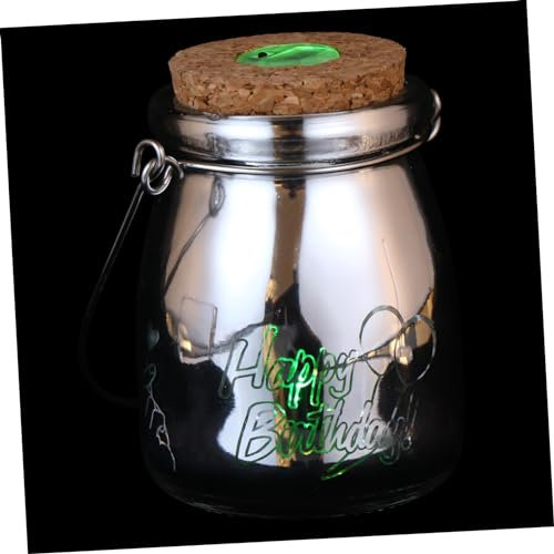 Amosfun Bottle Night Glass Jar and Wooden Plug Decorative Bottle for Birthday Made of Glass Jar and