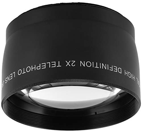 KIMISS Teleobjetivo 2X para Vidrio óptico Compatible con Lentes de Cámara con Diámetro de Filtro de 55 Mm/2,2 Pulgadas