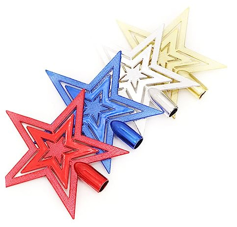 MAGICLULU Decorazione per Albero Natalizio Forma a Stella 20cm Leggera in Pvc con Dettagli Artigianali per Addobbi Festivi Colore Casuale