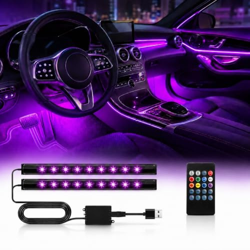 Eclairage intérieur LED Voiture,8 Couleurs Bande Lumineuse LED Voiture avec Musique synchronisation 5V USB.