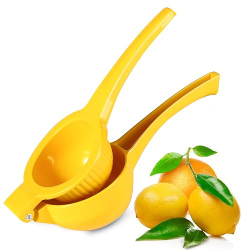 TEZZ Exprimidor de cítricos extra grande, exprimidor de mano mental de alta resistencia para limón, exprimidor de jugo de limón de 3.54 pulgadas, herramienta de barra exprimidora de lima, prensa