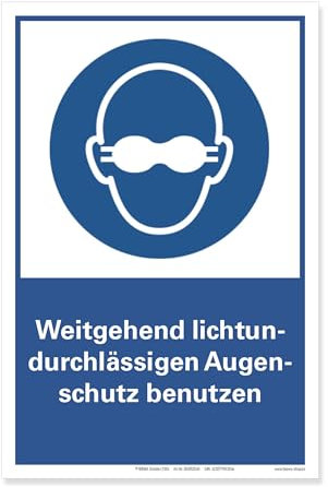 Augenschutz benutzen Schild Gebotsschild Hinweis Hartschaum 20x30 cm