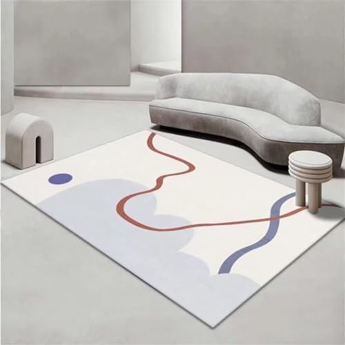 DJHWWD Kuscheliger Teppich teppichmatte Blauer, weicher, waschbarer Kinderteppich im modernen, minimalistischen Design 200x300CM Creme Farben Kinderteppich Junge Teppich Kinder