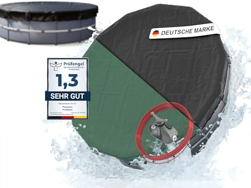 Planenfux® Poolabdeckung rund 700 cm (Für Ø 700-760cm Becken) | 2-in-1 Pool Abdeckplane aus 200g/m² PE Material | Poolplane Solarplane für Sommer & Winterabdeckung | Ø 820 cm Rundpool Abdeckung