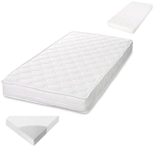 Lorelli Sweet Dream Kinderbett Matratze 60x 120 cm Stärke 10 cm, Atmend, Absorbierend, Luftdurchlässig und Anti-Allergisch, Weiß