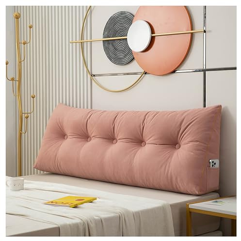 LIXQQS Rückenkissen Keilkissen Lesekissen für Bett Sofa: Ergonomisches Kopfteil Kissen Bequeme Dreieckskissen für Schlafen Lesen Gaming Freizeit (rosa, 80 * 50 * 20cm)