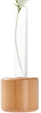 Vaso Magnetico Per Frigorifero - Vaso In Legno Con Magnete Per Frigorifero | Da 26 g | Vaso Per Piante Idroponiche, Magnete Per Frigorifero, Vaso Artistico, Tubo Di Prova