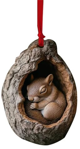 Decoration Noel, Ornement De Noël en Forme d'animal, Décoration d'animaux De La forêt, Ornement à Suspendre,Raton Laveur Hibou écureuil hérisson Lapin (écureuil)