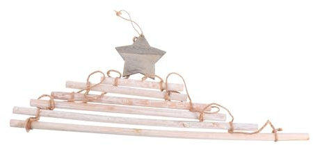 COSMEVIVI Weihnachtsbaum Holz Wanddeko Mit Stern Weiß Hängend Für Advent Und Geburtstagsfeiern Naturholz Deko