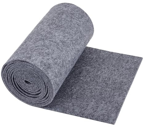 BENECREAT 3m graue Filzrolle, 24cm breiter Vliesfilzstoff, Bastelfilzstoff für Patchwork, Nähen, Dekoration, Basteln, DIY, 3 mm dick