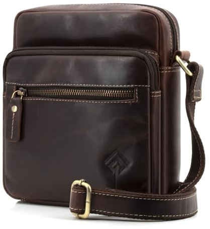 JOREY Leder Herren Umhängetasche Männer Schultertasche aus Echtleder für Business Arbeit Reise Leder Männerhandtasche
