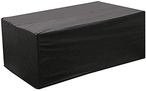 Abdeckung für Terrassenmöbel, wasserdicht, 120 x 100 x 80 cm, rechteckige Gartentischabdeckung für anpassbaren Schutz, Schwarz