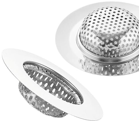 Filtro di scarico per doccia, 2 pezzi, per vasca da bagno, in acciaio inox, per doccia, vasca da bagno