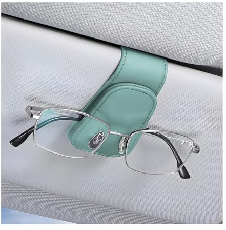 CGEAMDY Brillenhalter für Auto Sonnenblende, Auto Visier Brille Halterung, Magnetischer Leder Brillenhalter Clip, Ticket Karten Clip Brillen Halterung Geschenke (Nylandu)