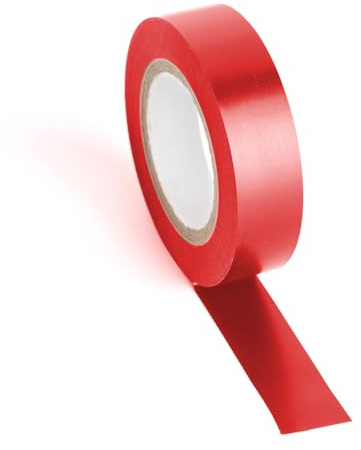 VoltShine PVC-Isolierband, 0,13 mm x 17 mm x 10 m, rot, ideal zum Isolieren und Schützen von elektrischen Kabeln und allgemeinen Reparaturen.