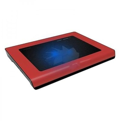 Cooler - Supporto per laptop da 14, dotato di 2 luci LED rosse, design ergonomico e materiale resistente per un migliore raffreddamento. *