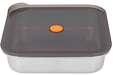 XZXCVN Recipiente de Acero Inoxidable 316 con Sellado al Vacío, Tapa Hundida, Resistente y Multifuncional para Alimentos, Apilable, Uso en Refrigerador, Horno y Congelador, Plateado (1200 ml)