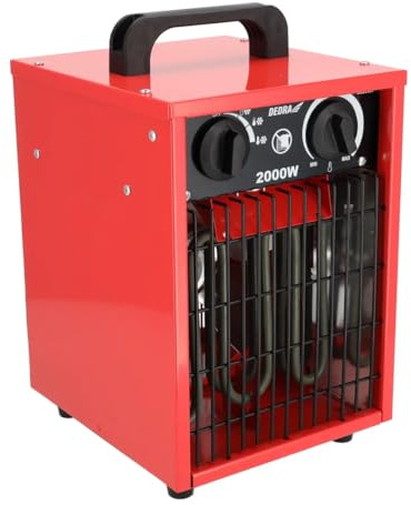 DEDRA Elektrisk värmefläkt, DED9920, 1 000 W/2 000 W, termostat, överhettningsskydd, 3 driftlägen, temperaturinställning, axialfläkt, metallhölje, kompakt