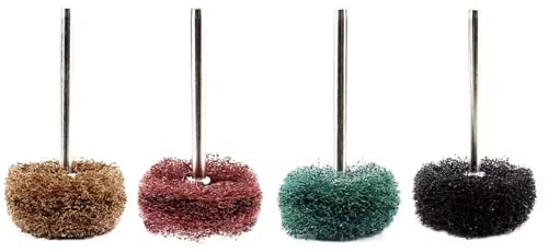 5x SPAZZOLA ABRASIVA PER TRAPANO gambo 3mm ruggine rotante ferro metallo pulire