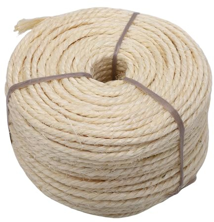 Oreilet Corda in Sisal da 0,16 Pollici X 164 Piedi, Spago per Albero di Gatti per Torre Tiragraffi Riparazione Recupero, Corda Spago in Canapa per Animali Domestici per Giocattolo (White)