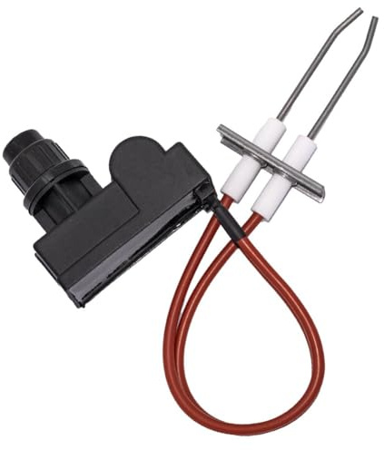 MoSundi Kit accensione elettronica con doppio elettrodo e 2 uscite, compatibile con barbecue a gas, camino, forno, riscaldatore, nero