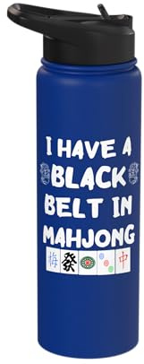 I Have A Black Belt In Mahjong Tiles Chinese Mah Jongg Game Stainless Steel Insulated Water Bottle