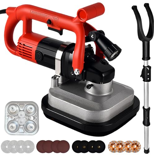Electric Floor Polishing Machine for Stone Processing, 4-Head Wall Floor Grinder Sander with 3600W Power and 6-Speed Adjustment