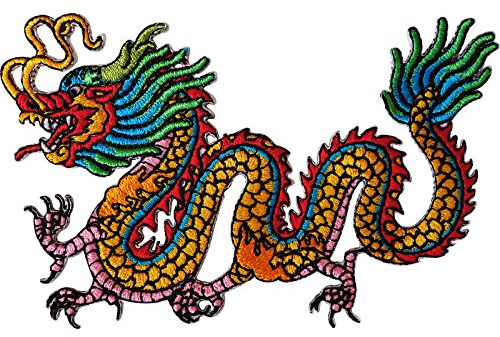 Chinese Dragon Embroidered Iron on Sew on T Shirt Patch