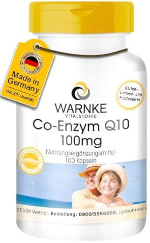 Coenzima Q10 100mg – Ubiquinona – 100 cápsulas | Warnke Vitalstoffe - Calidad de farmacia alemana