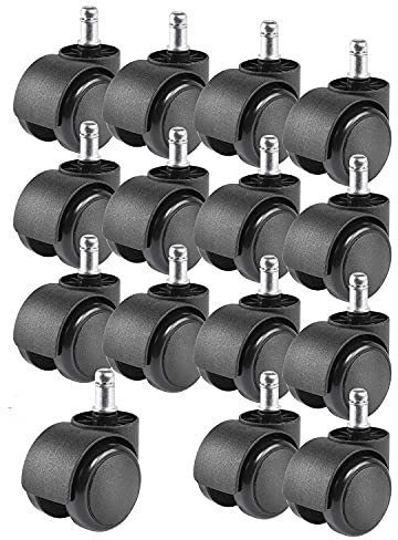 TPFLiving 15X Hartbodenrollen 11mm / 50mm Rollenset Bürostuhl