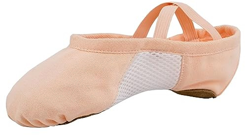 Scarpette da Danza Classica in Tela Ballerina Scarpe da Ginnastica Ballo Pantofole per Bambina e Adulti Maglia (Rosa, 30EU)