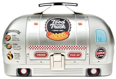 SUCK UK LKW-Lunchbox | Metall-Lebensmittelbehälter in LKW-Form | Neuartige Blechbox | Lustige Lunchtasche | Retro-Aufbewahrung für Lebensmittel