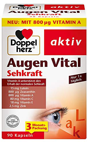 Doppelherz Augen Vital – Mit Vitamin A und Zink als Beitrag zum Erhalt der normalen Sehkraft – 90 Kapseln