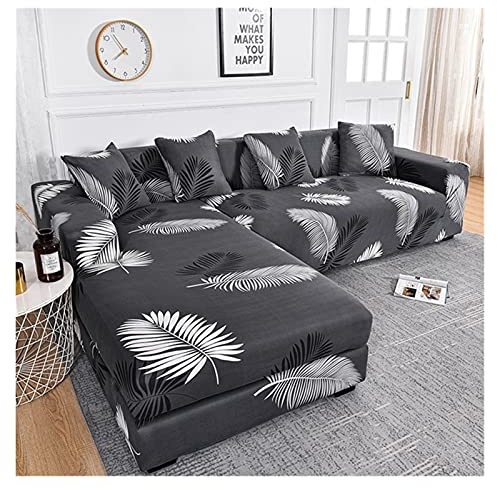 uyeoco Copridivano Elasticizzato Fodera per Divano con Penisola Destra/Sinistra per 1/2/3/4 Posti Copertura Divano, Sofa Mobili Protettore Copertura (Color : A, Size : 3 posti (190-230cm))