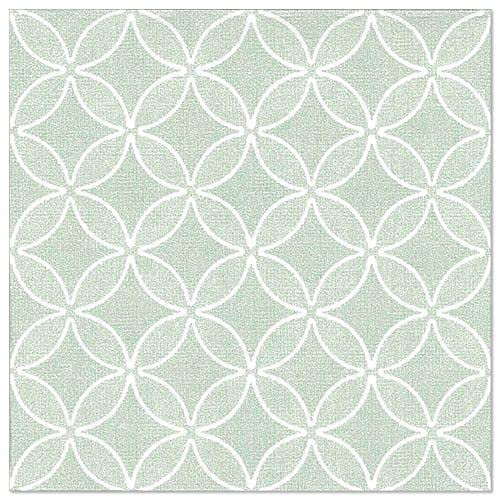 Papstar Servietten ROYAL Collection 1/4-Falz 40 cm x 40 cm jadegrün Circle Flowers 88524 Premiumservietten Ornaments Muster stoffähnlich gute Faltbarkeit, 50 Stück
