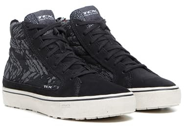 TCX - Street 3 Lady Tex Waterproof, Wasserdichte Motorradschuhe für Damen, T-DRY Membrane, Obermaterial Wildleder, Schnürverschluss, Schwarz