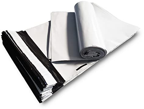 verpacking Versandbeutel 260x350 mm Weiß/Schwarz [Größe und Stückzahl wählbar] Blickdicht Coex Versandtaschen für Kleidung selbstklebend Verpackungstüten Folienversandtaschen 1000 Stück