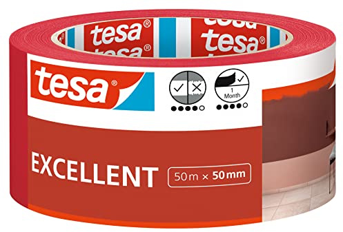 tesa Malerband Excellent - Rot - 50 m x 50 mm