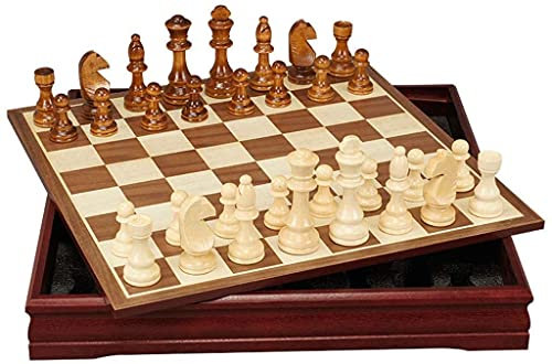 YMXWFC Schach Schachset In-Band Aufbewahrung Internationales Schachspiel Birke Schachfiguren Anti-Rutsch Flanellboden Geschenk Schachbrett Outdoor