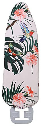 Highdi Bügelbrettbezug 140x50cm, Universal Einfache Installation Bügelbrettbezug für Dampfbügelstation, 3D Druck Blumen Bügelbrettabdeckungs mit 1 Bügeltuch (Palmenblätter,140x50cm)