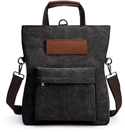 TANTOMI Handtasche Rucksack Damen 2 in 1, Canvas Rucksacktasche Groß Handtasche Damen, Mehrzweck Damen Rucksack für Arbeit, Büro, Einkaufen, Shopper Reisen im Freien.